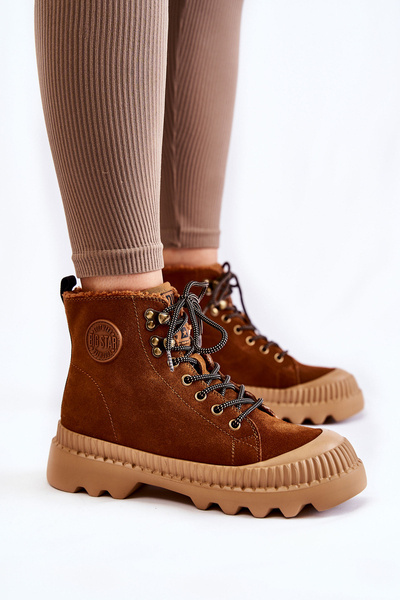 Cizme calde din piele de căprioară Big Star KK274520 Brown
