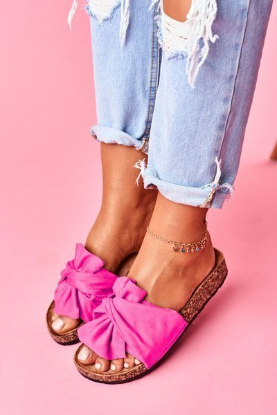 Women's Flip Flops On Cork Cardstock Fuchsia Felis