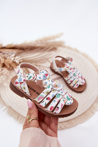Sandale Copii Fete Din Piele Eco Fructe Multicolore Mariana