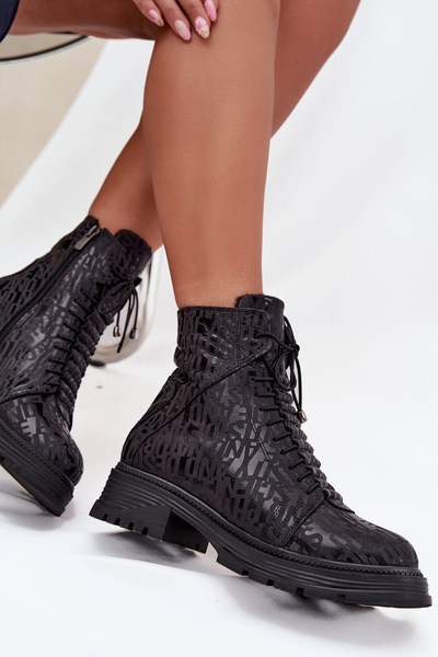 Leder Damen-Werkstiefel gefüttert mit Reißverschluss Artiker 57C2257 Schwarz