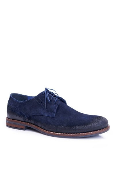 Men's Casual Leather Shoes Nikopol Navy Blue Lajos