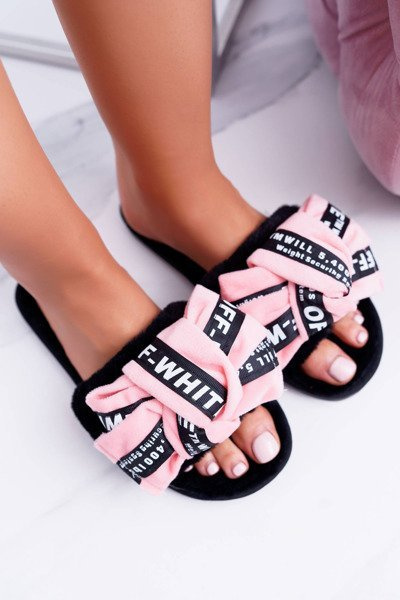 Tongs roses pour femmes avec inscriptions Lu Boo News