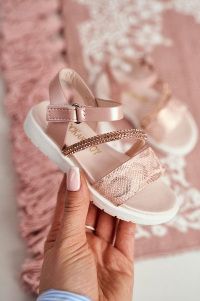 Children's Velcro Sandals For Girls Pink Lilo