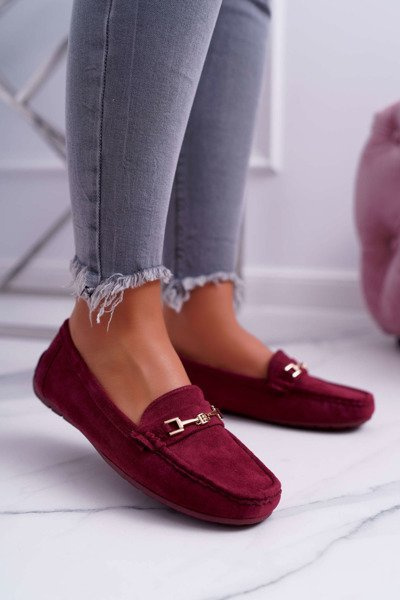 Women's Comfort Wildleder Mokassins Maroon Anzio