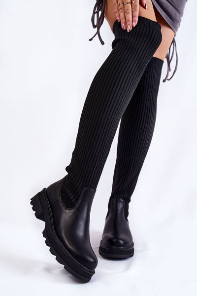 Damensocken Overknee-Stiefel Schwarze Glorie
