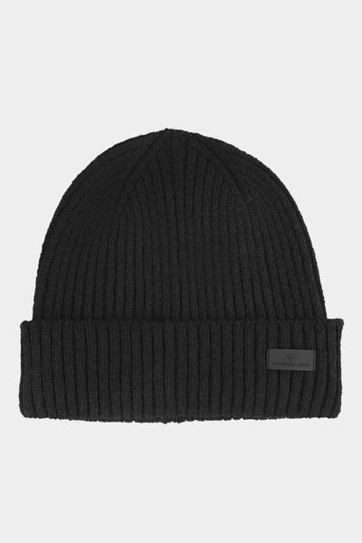 Single-layer Men's Winter Hat 4F 4FAW23ACAPM317-20S Black