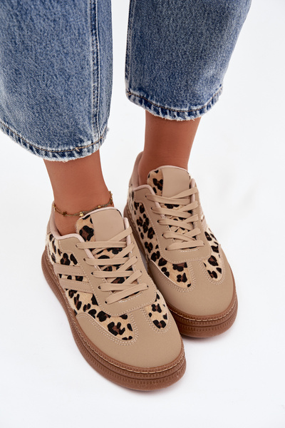 Damenturnschuhe auf Plattform Panterka beige Denissa