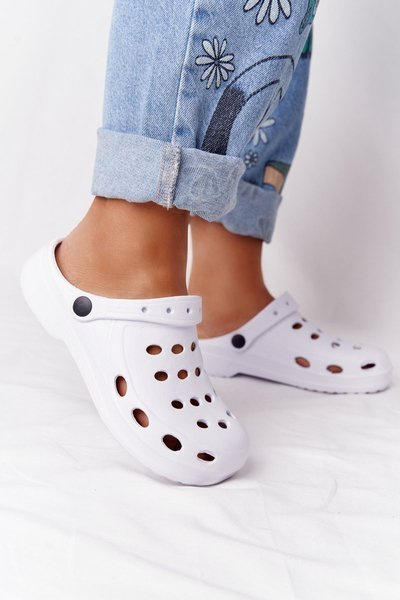 Tongs blanches en mousse pour femmes, points EVA