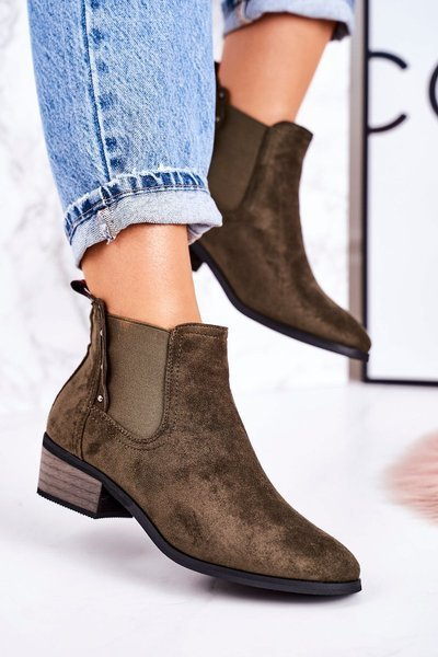 Bottines Chelsea classiques pour femmes en daim vert foncé Walker