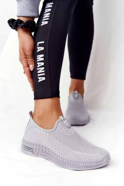 Damen Sport Slip-on Schuhe Grau Be Stretchy