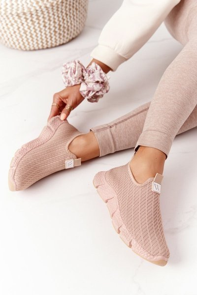 Damen Sport Slip-on Schuhe Beige Marathon