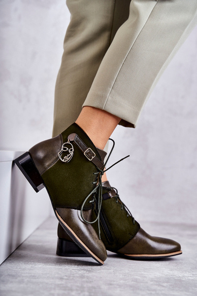 Bottes en cuir pour femmes Maciejka 5743A-09 Vert