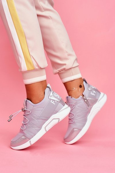 Sportliche Damen-Reißverschluss-Stiefel Grau Terfin