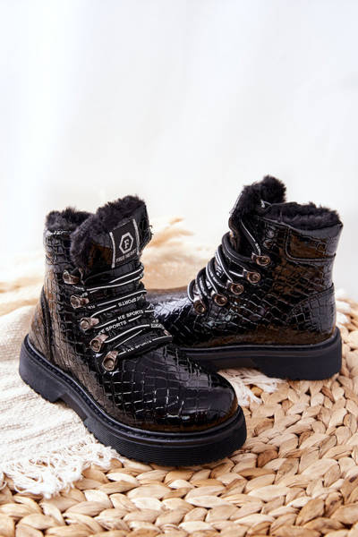 Boots enfant doublées polaire Noir Doreen
