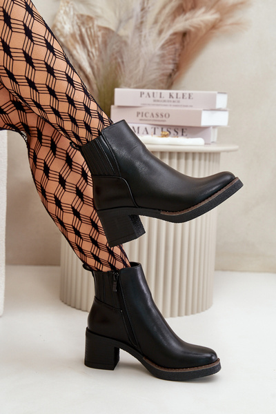 Insulated Women's Heeled Boots Eco Leather Black Irittes