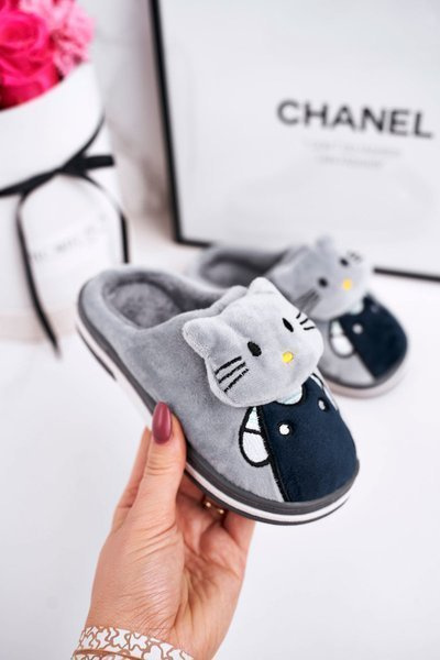 Chaussons Isolés Pour Enfants Gris Kitty