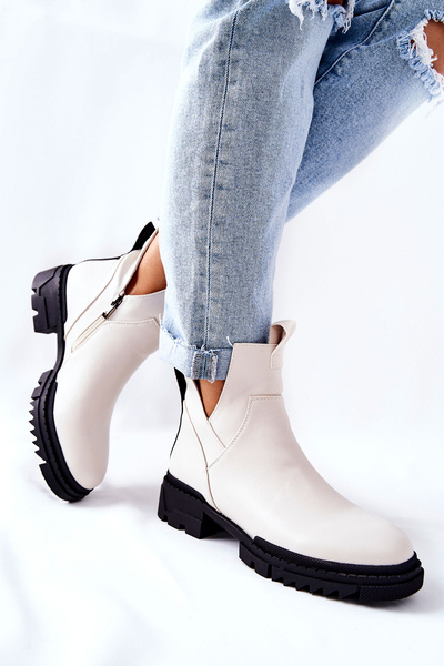 Cizme cu detalii decupate Cizme cu zip-up Corano alb