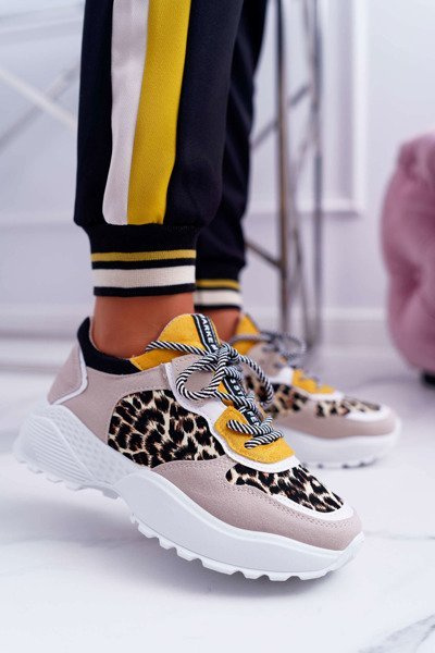 Chaussures Sportives Femme Semelle Haute Léopard Chillout
