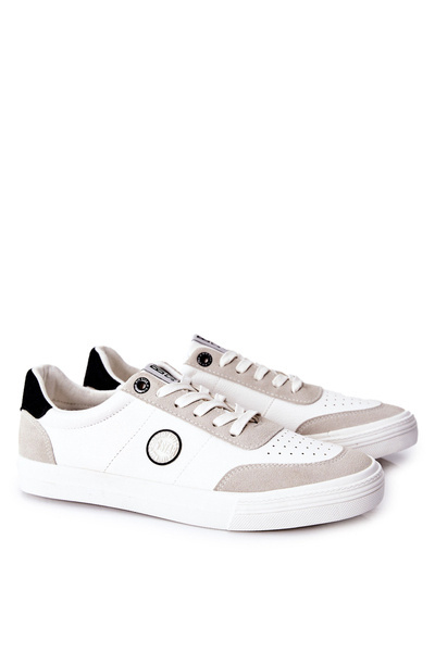 Baskets en Cuir pour Homme Big Star II174009 Blanc-Beige