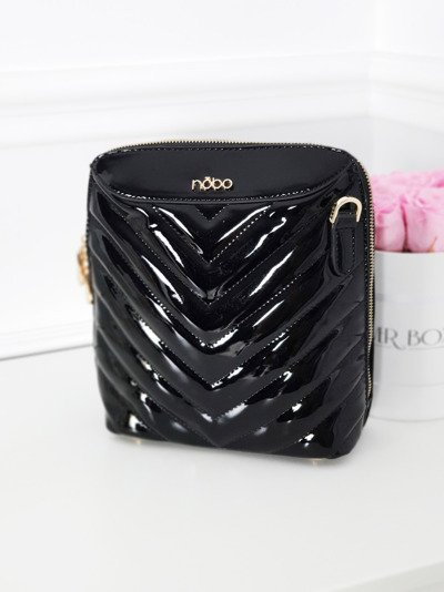 Lackierte Damenhandtasche NOBO NBAG-FD2080-C020 Schwarz