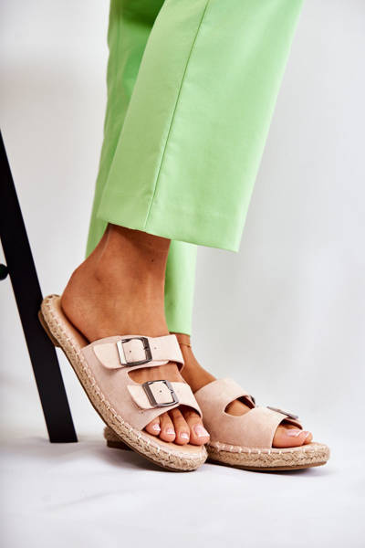 Chaussons classiques en daim pour femmes Beige Casilda