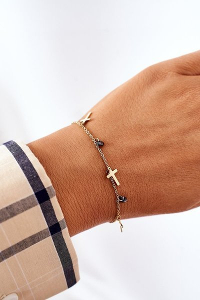 Chain Bracelet With Crosses Gold
