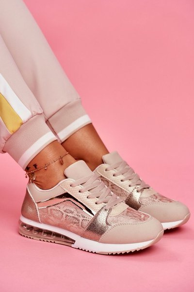 Sportliche Damen Turnschuhe Schuhe Beige Helly
