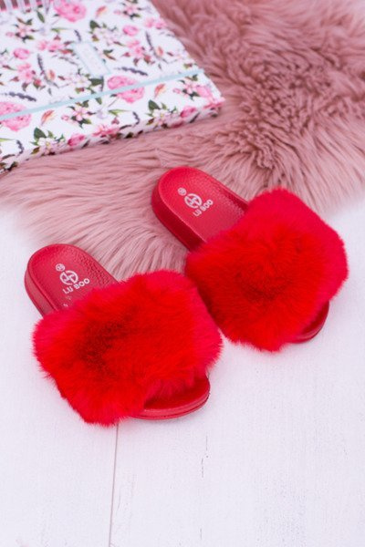 Lu Boo Tongs Enfant Fourrure Rouge XXL Poli