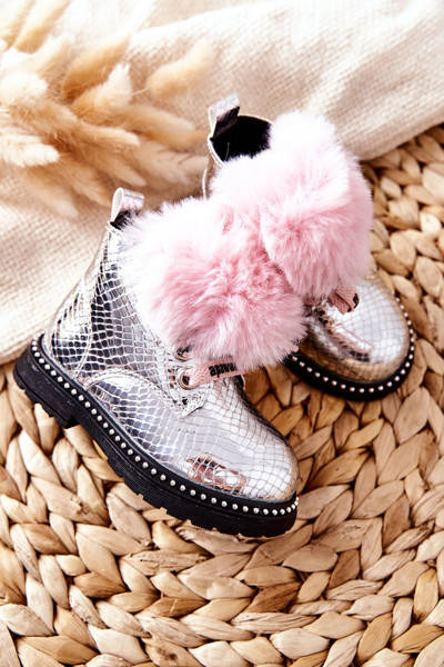 Fleecegefütterte Kinderstiefel Silver Rosea