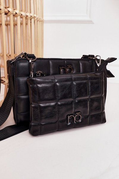 Multifunktionale gesteppte Brieftasche NOBO NBAG-K1300 Schwarz