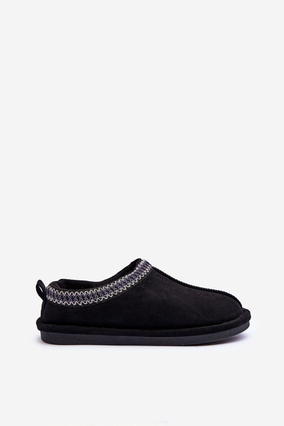 Chaussons Pour Femmes En Daim Avec Fourrure Noir Polinna