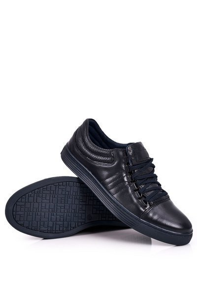 Chaussures Baskets Cuir Homme BEDNAREK Bleu Marine
