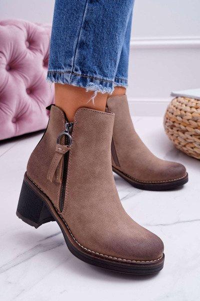 Women's Felt Insulated Stiletto Boots Beige Delia