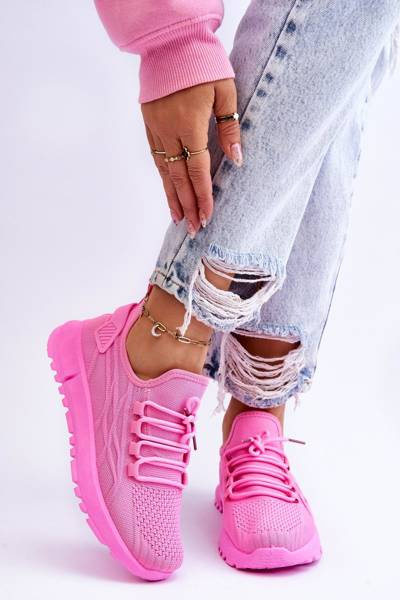 Women's Slip-on Sport Shoes Sneakers Pink Rosett