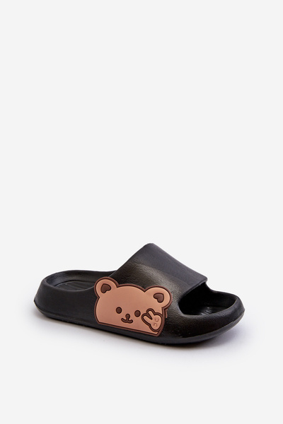 Chaussons Légères En Mousse Avec Relief Ours Noir