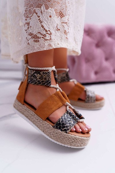 Sandales Plateforme Femme Camel Ergola