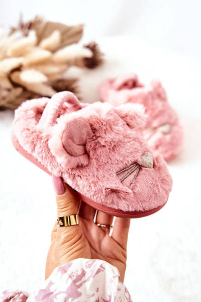 Chaussons Enfant Chats Avec Oreilles Rose Tammy