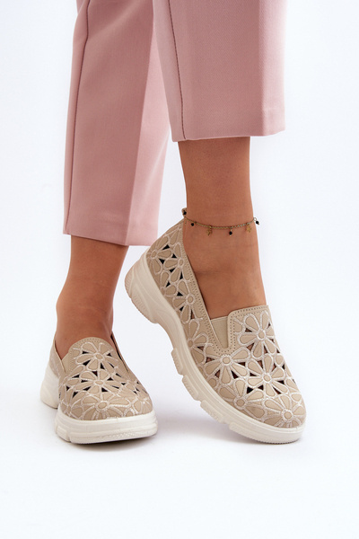 Beige Damen Cut-out Schuhe Emilei