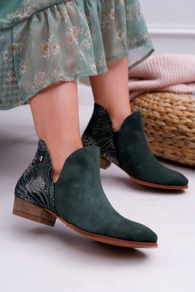Cizme de piele pentru femei Maciejka Green 04091-19