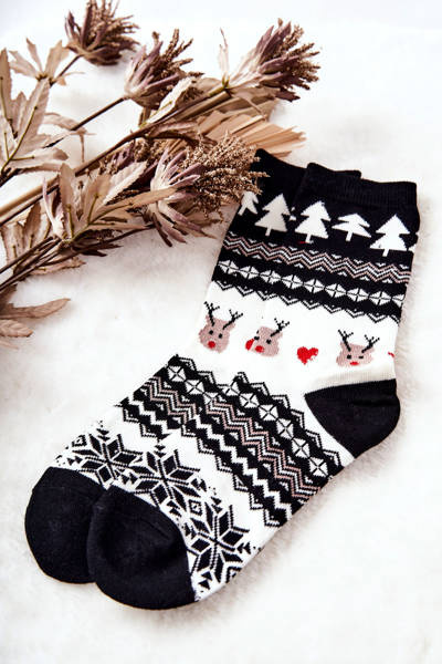 Chaussettes motif Noël Noir et Blanc