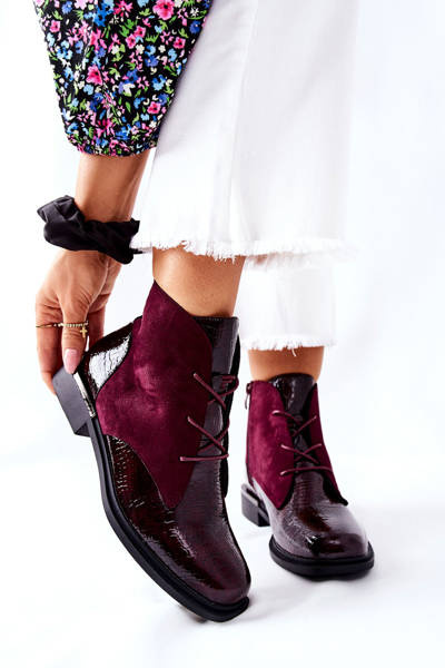 Sergio Leone BT401 Maroon Gewärmte Wildlederstiefel