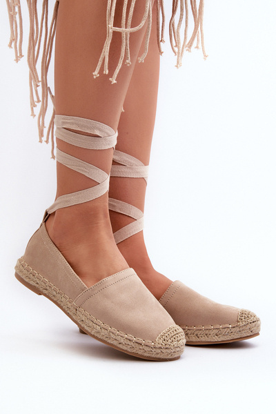 Gebundene Espadrilles aus Wildleder Beige Ismanne