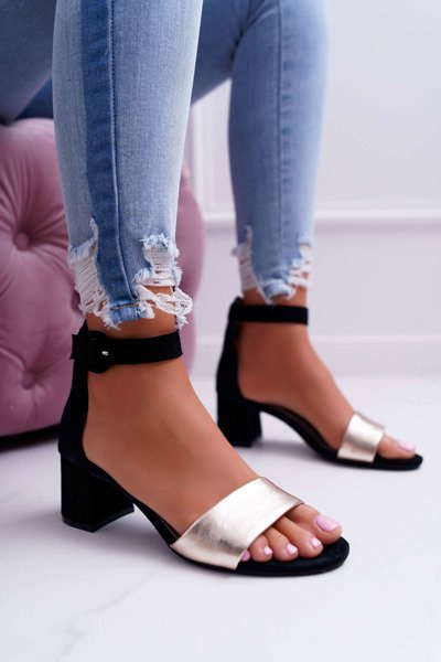 Maciejka Damen Leder Wildleder Sandalen Schwarz 04141-25/00-5
