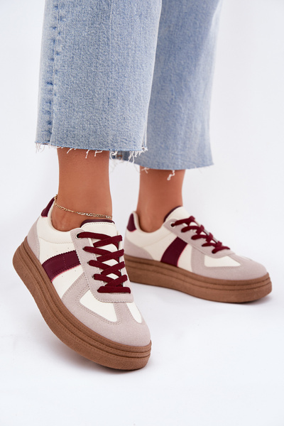 Baskets femme sur plateforme bordeaux Dovina