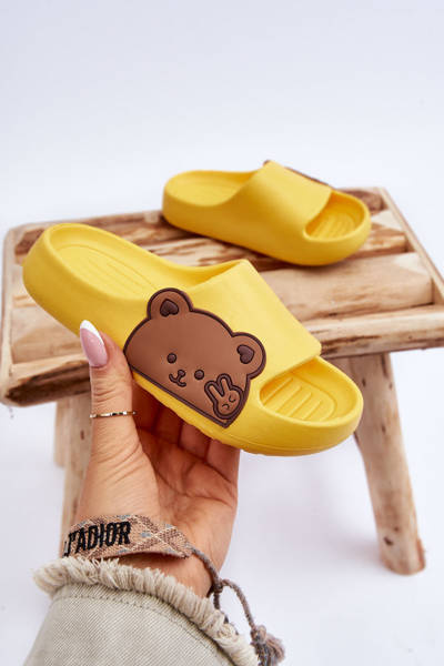 Light Foam Slides With Teddy Bear Yellow Todi