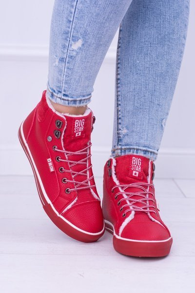 Chaussures de tennis Big Star Warmed rouges pour femmes BB274003