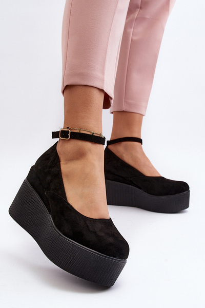 Női Black Wedge Espadrilles Malla