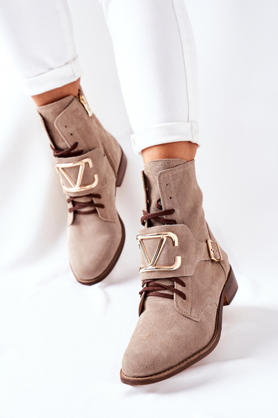Bottes en daim pour femmes Cappuccino Nicole 2676