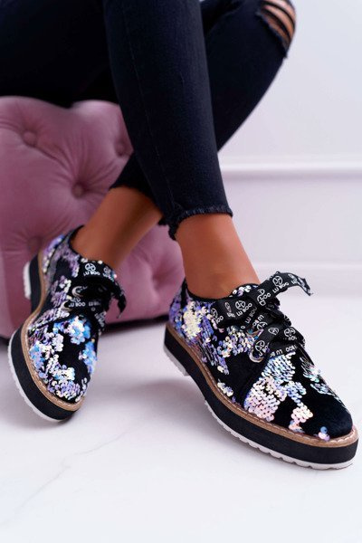 Women's Half Boots Lu Boo Silver Sequins Moonlight