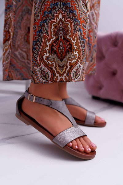 Women's Flat Sandals Sergio Leone SK020 Grey Magra
